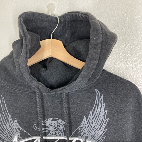 No Fear Hoodie Y2K Mens Medium Grunge Skate  Dark Gray Tribal - Picture 11 of 16